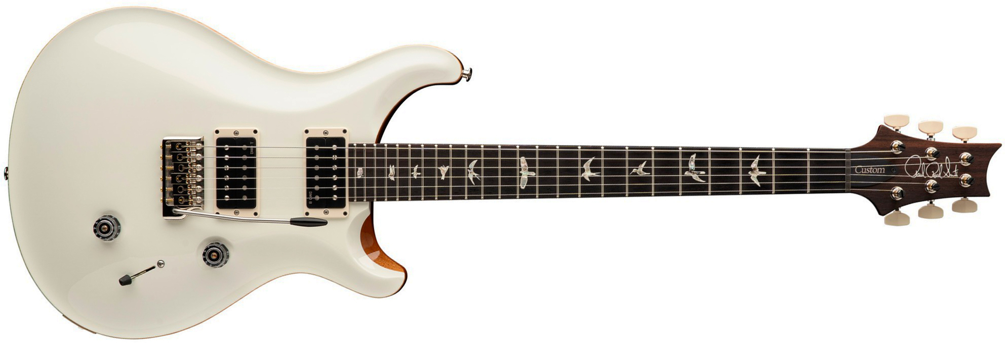 Prs Custom 24 Usa 2h Dmo Trem Rw - Antique White Top / Natural Back - Guitarra eléctrica de doble corte - Main picture