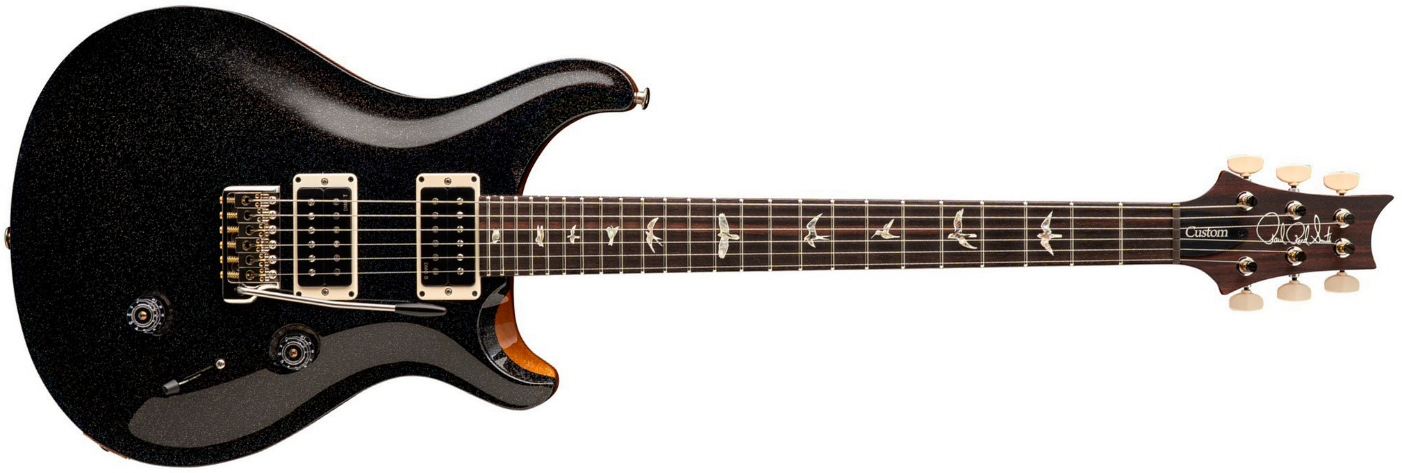 Prs Custom 24 Usa 2h Dmo Trem Rw - Black Rainbow Holoflake - Guitarra eléctrica de doble corte - Main picture