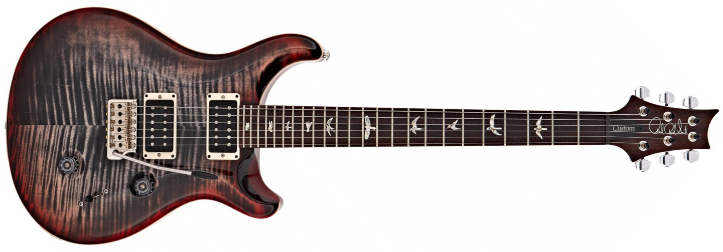 Prs Custom 24 Usa 2h Trem Rw - Charcoal Cherry Burst - Guitarra eléctrica de doble corte - Main picture