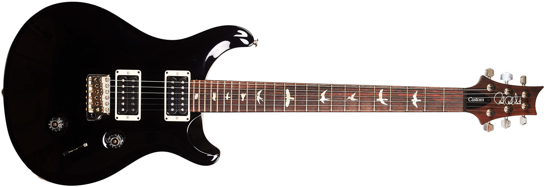 Prs Custom 24 Usa Hh Trem Rw - Black - Guitarra eléctrica de doble corte - Main picture