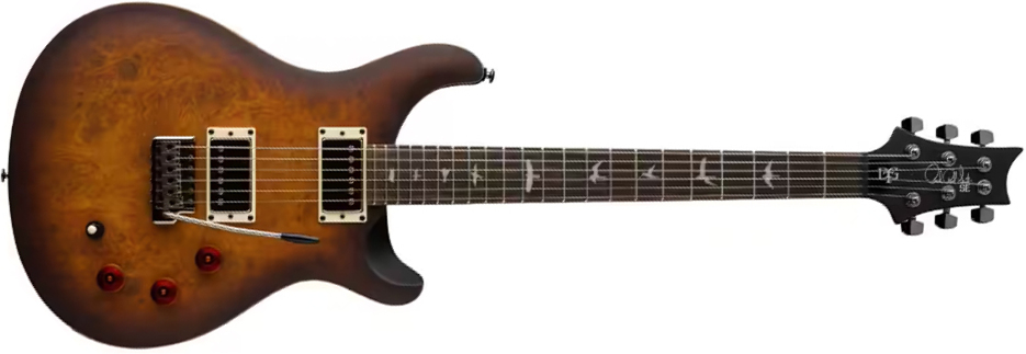 Prs David Grissom Dgt Laurel Burl Se Exotic Veneer Trem 2h Rw - Mccarty Tobacco Burst - Guitarra eléctrica de doble corte - Main picture