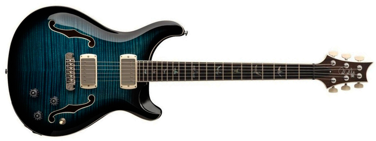 Prs Hollowbody Ii Piezo Se (wing Tuners) 2h Ht Eb - Peacock Blue Burst - Guitarra eléctrica semi caja - Main picture
