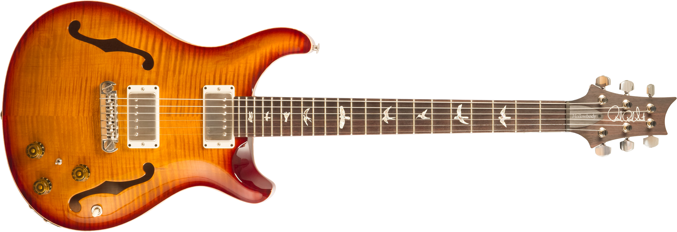 Prs Hollowbody Ii Piezo Usa 2h Ht Eb #230365749 - Dark Cherry Burst - Guitarra eléctrica semi caja - Main picture