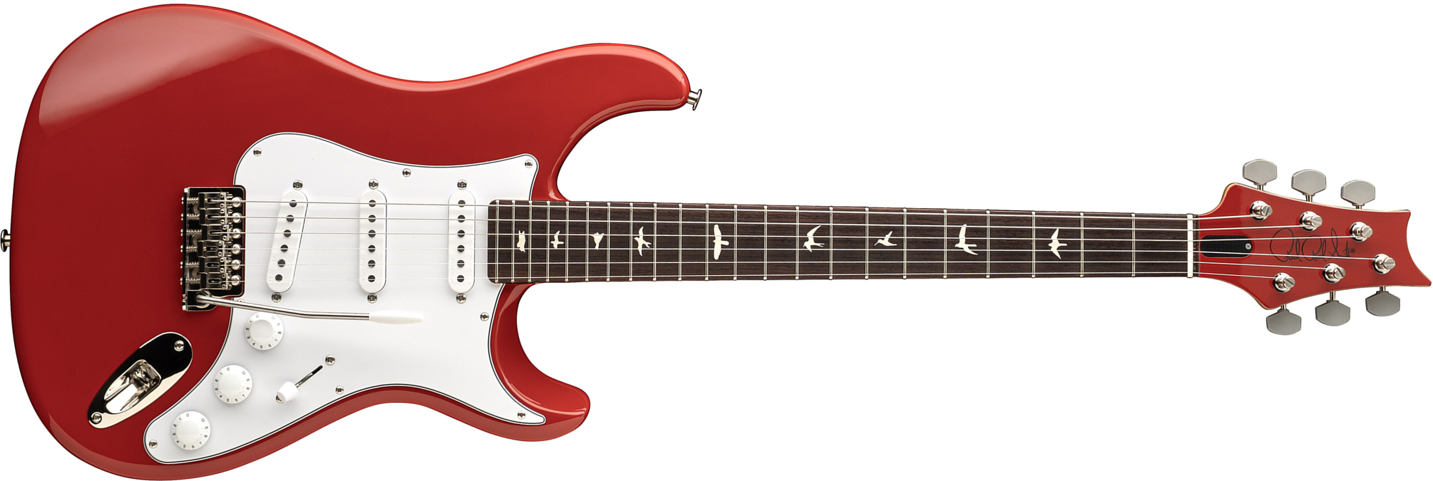 Prs John Mayer Silver Sky Defender Bolt-on Usa Ltd Trem 3s Rw - Portofino Red - Guitarra eléctrica con forma de str. - Main picture