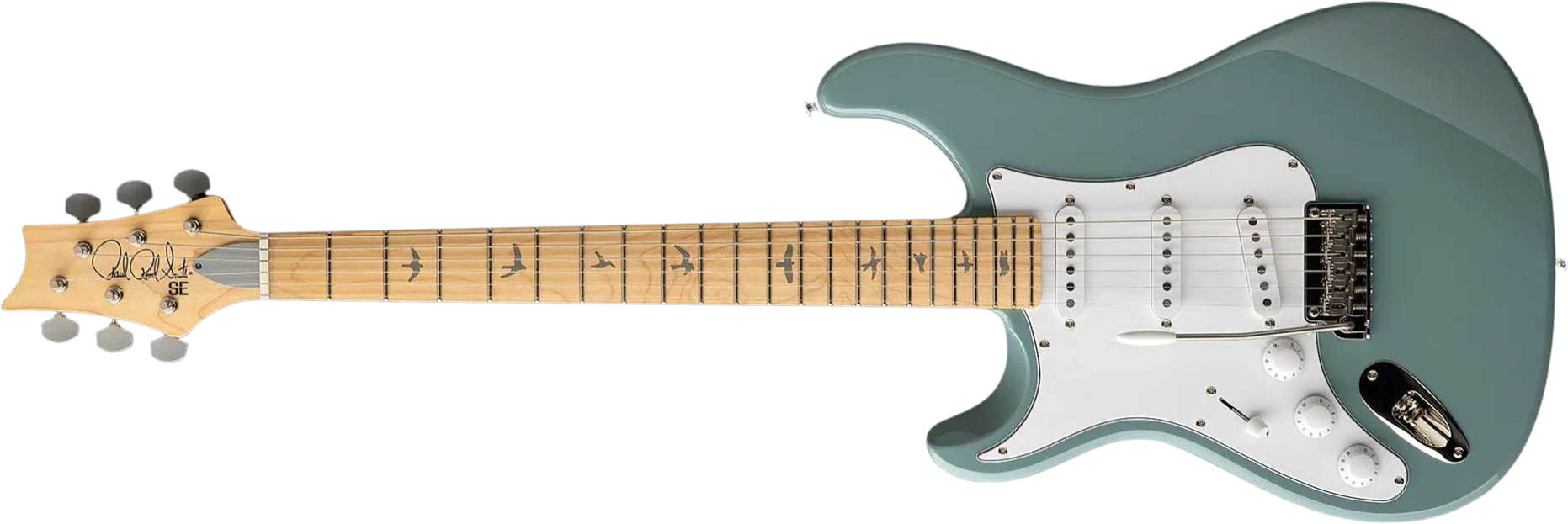 Prs John Mayer Silver Sky Maple Lh Se Signature Gaucher 3s Trem Mn - Stone Blue - Guitarra eléctrica con forma de str. - Main picture