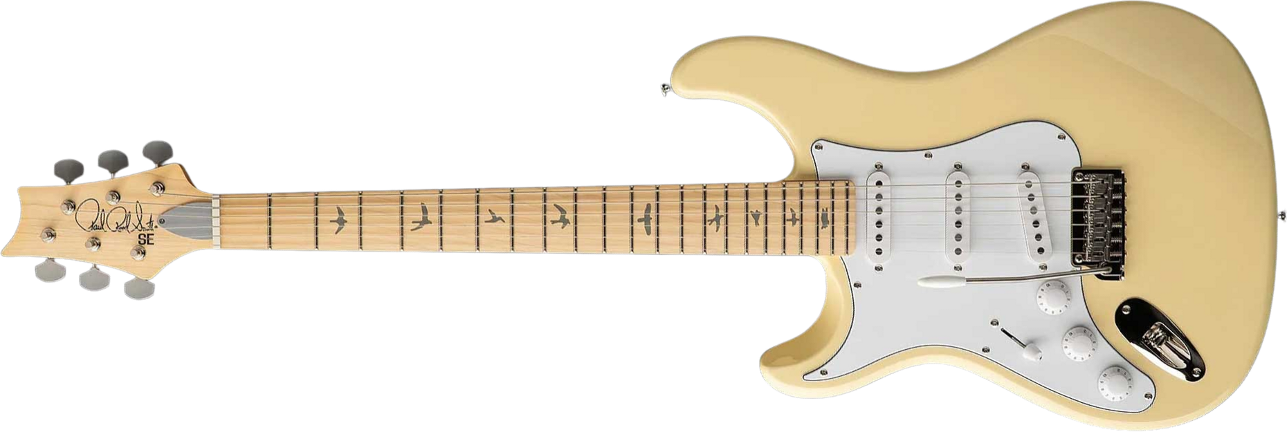 Prs John Mayer Silver Sky Maple Lh Se Signature Gaucher 3s Trem Mn - Moon White - Guitarra eléctrica con forma de str. - Main picture