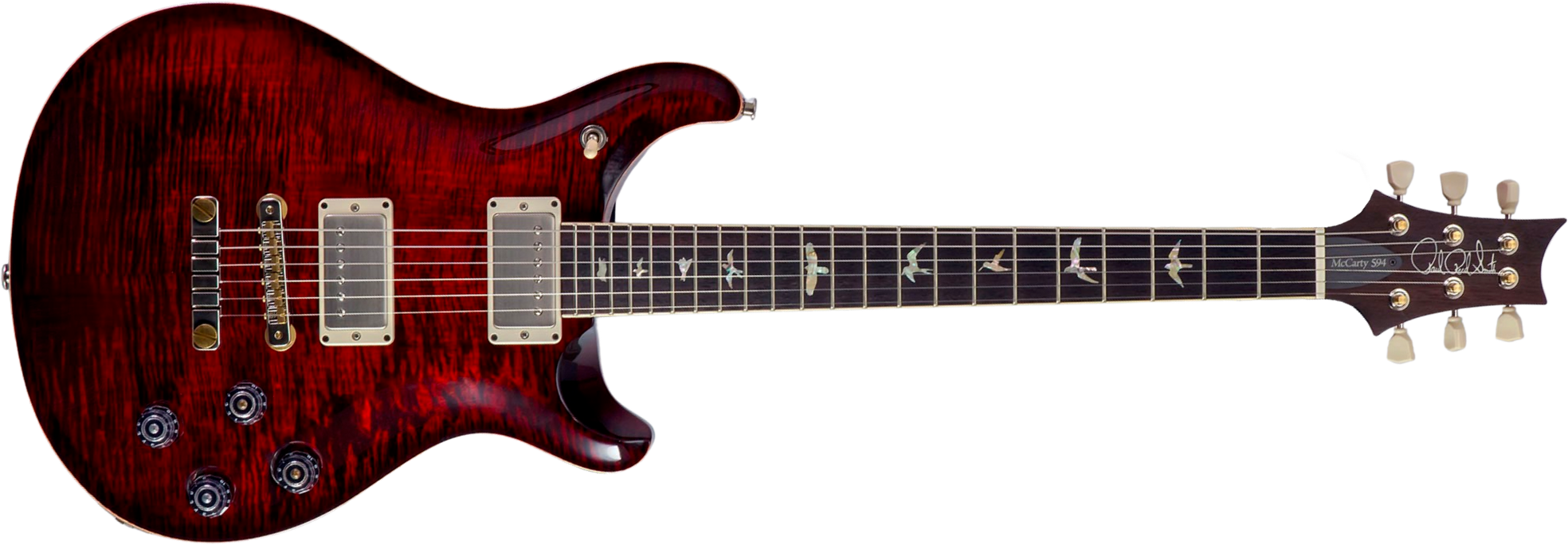 Prs Mccarty 594 Hand-signed Usa 2h Ht Rw #0362902 - Fire Red Burst - Guitarra eléctrica de doble corte - Main picture