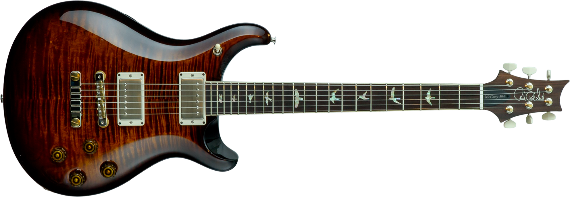 Prs Mccarty 594 Hand-signed Usa 2h Ht Rw #0377741 - Black Gold Wraparound Burst - Guitarra eléctrica de doble corte - Main picture