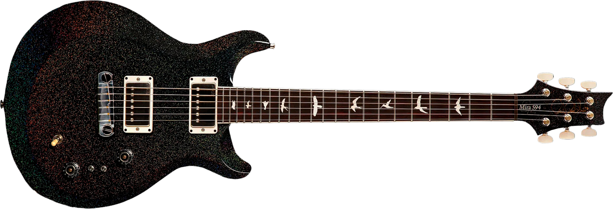 Prs Mira 594 S2 Usa 2h Ht Rw - Black Rainbow Holoflake - Guitarra eléctrica de doble corte - Main picture