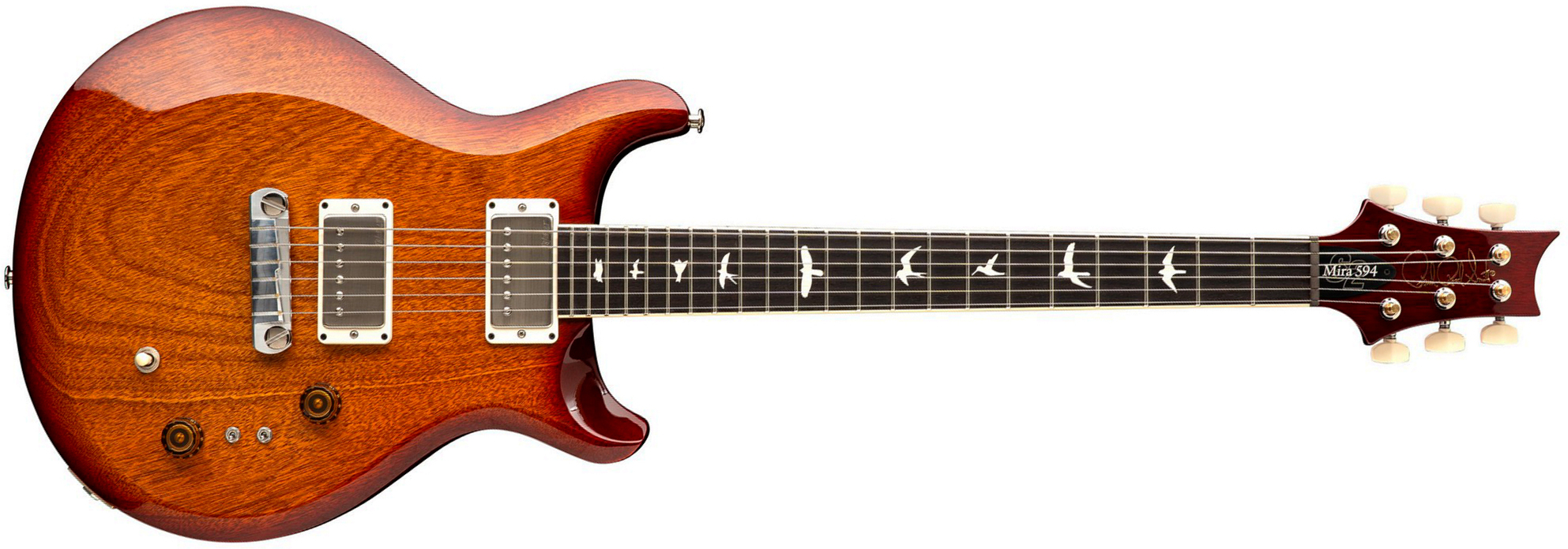 Prs Mira 594 S2 Usa 2h Ht Rw - Dark Cherry Sunburst - Guitarra eléctrica de doble corte - Main picture