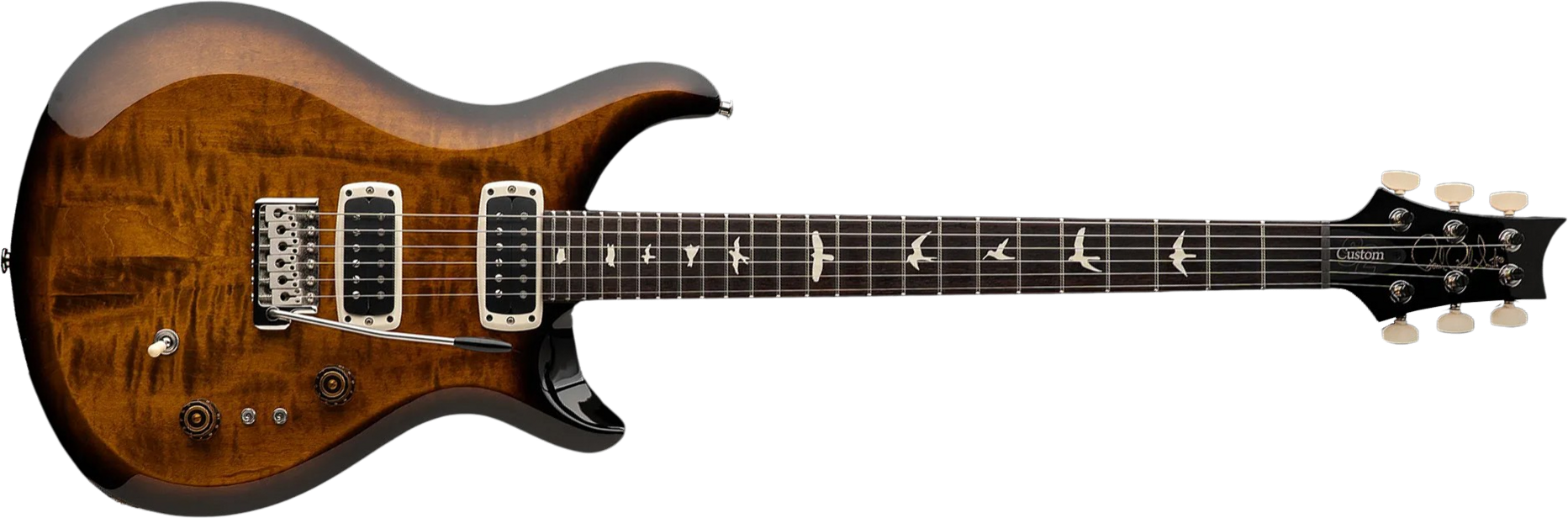 Prs S2 Custom 24-08 Usa 2h Tci Trem Rw - Black Amber - Guitarra eléctrica de doble corte - Main picture