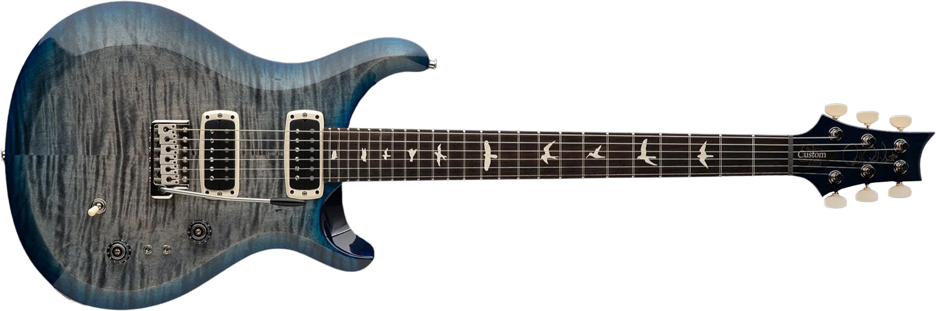 Prs S2 Custom 24-08 Usa 2h Tci Trem Rw - Faded Gray Black Blue Burst - Guitarra eléctrica de doble corte - Main picture