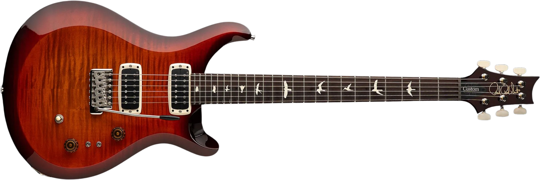 Prs S2 Custom 24-08 Usa 2h Tci Trem Rw - Dark Cherry Sunburst - Guitarra eléctrica de doble corte - Main picture