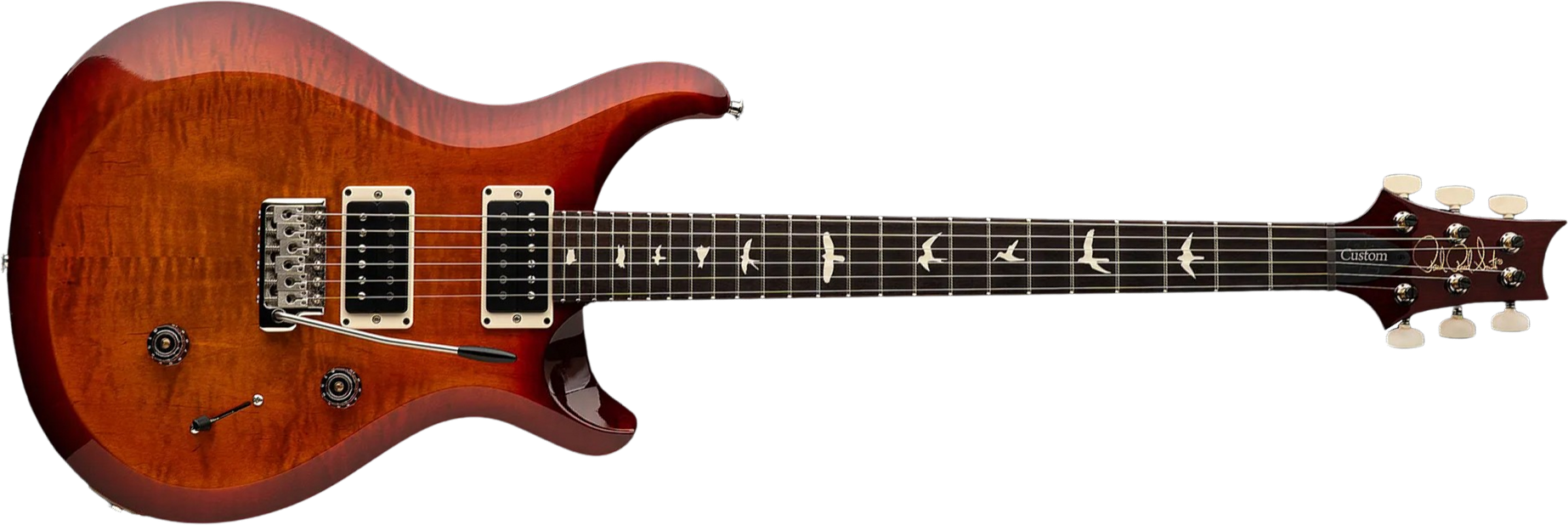 Prs S2 Custom 24 Usa 2h 85/15 Ht Rw - Dark Cherry Sunburst - Guitarra eléctrica de doble corte - Main picture