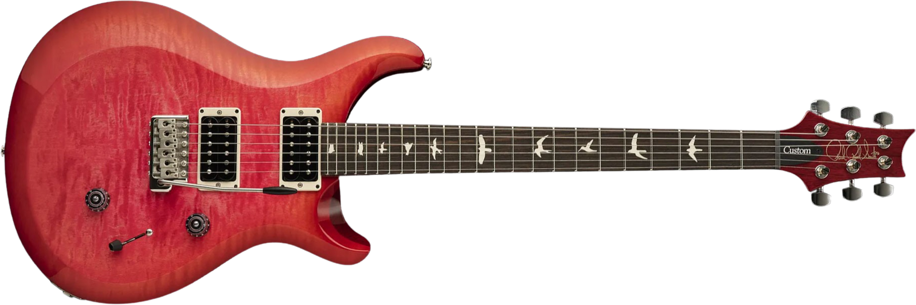Prs S2 Custom 24 Usa 2h Trem Rw - Bonni Pink Cherry Burst - Guitarra eléctrica de doble corte - Main picture
