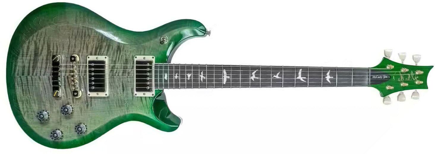 Prs S2 Mccarty 594 Ltd Usa 2h Ht Rw - Faded Grey Black Green Burst - Guitarra eléctrica de doble corte - Main picture