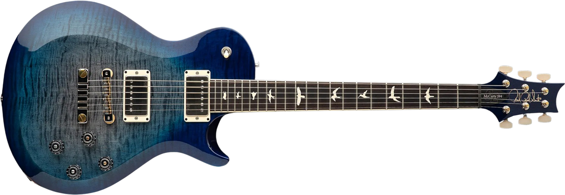 Prs S2 Mccarty 594 Singlecut Usa 2h 58/15lt Ht Rw - Faded Gray Black Blue Burst - Guitarra eléctrica de corte único. - Main picture