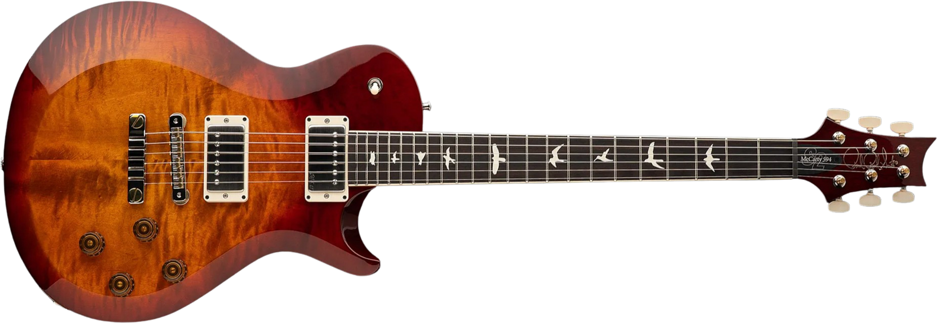 Prs S2 Mccarty 594 Singlecut Usa 2h 58/15lt Ht Rw - Dark Cherry Sunburst - Guitarra eléctrica de corte único. - Main picture