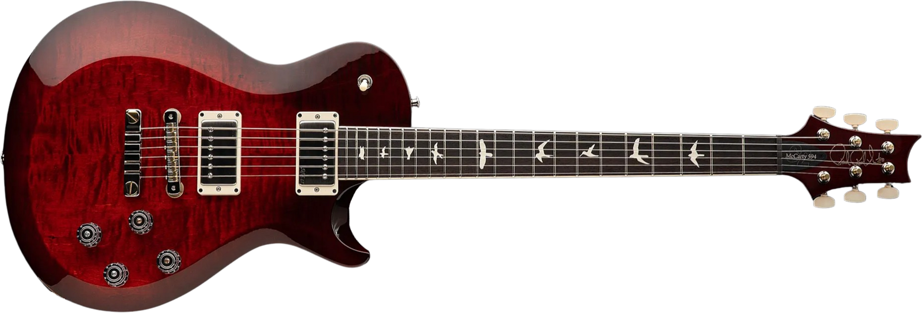 Prs S2 Mccarty 594 Singlecut Usa 2h 58/15lt Ht Rw - Fire Red Burst - Guitarra eléctrica de corte único. - Main picture