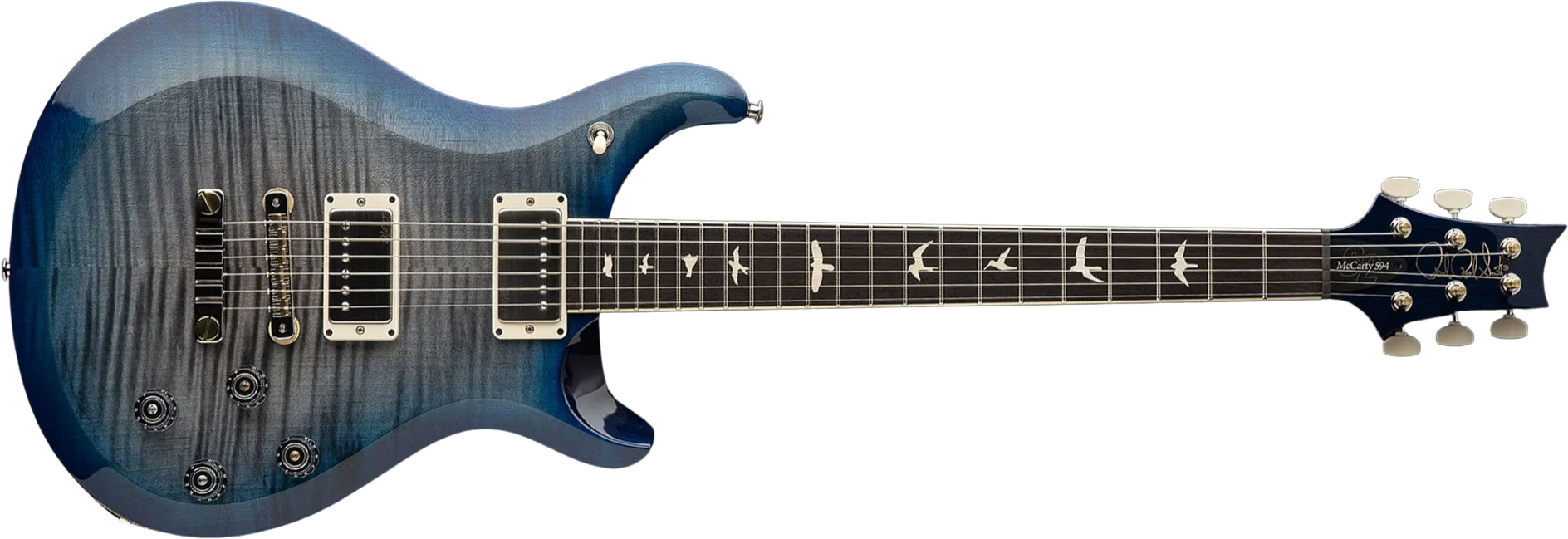 Prs S2 Mccarty 594 Usa 2h 58/15lt Ht Rw - Faded Gray Black Blue Burst - Guitarra eléctrica de doble corte - Main picture