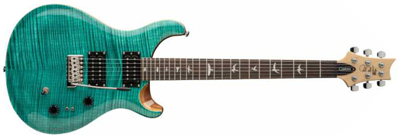 Prs Se Custom 24-08 2h Tci-s Black Trem Rw - Turquoise - Guitarra eléctrica de doble corte - Main picture