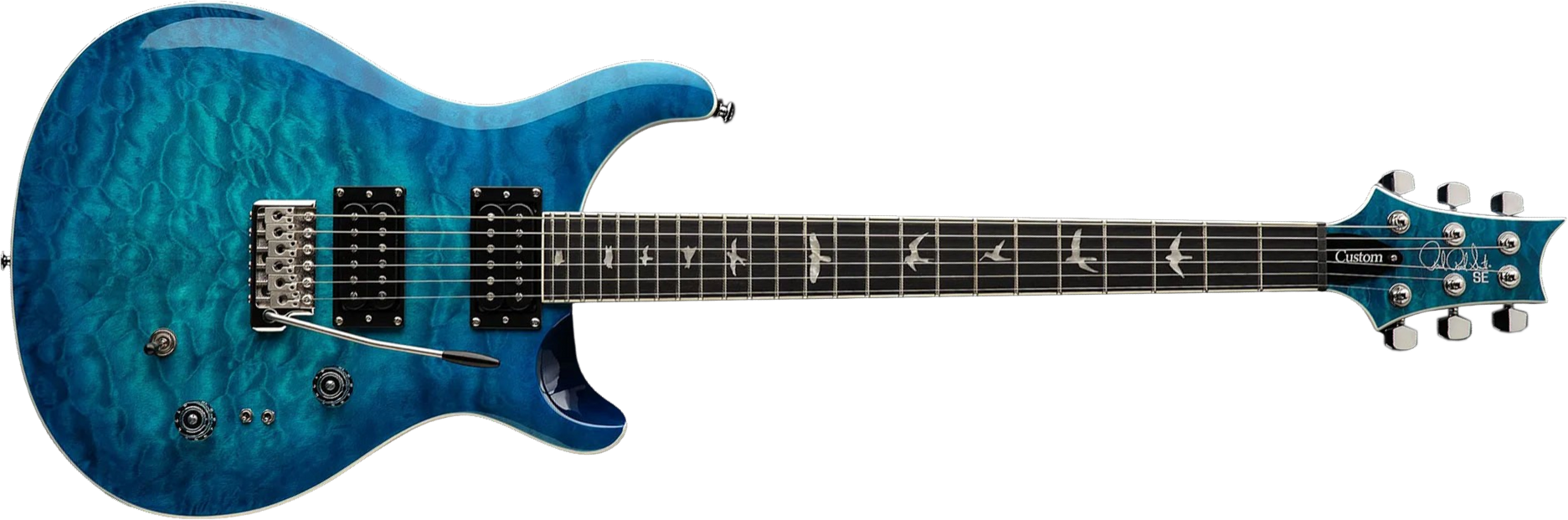 Prs Se Custom 24-08 Quilt 2h Trem Rw - Lake Blue - Guitarra eléctrica de doble corte - Main picture