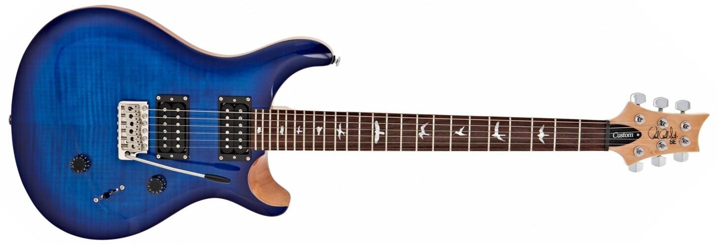 Prs Se Custom 24 2021 2h Trem Rw +housse - Faded Blue Burst - Guitarra eléctrica de doble corte - Main picture