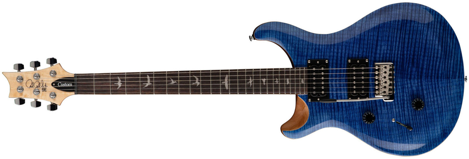 Prs Se Custom 24 2023 Lh Gaucher 2h Trem Rw - Faded Blue - Guitarra eléctrica de doble corte - Main picture