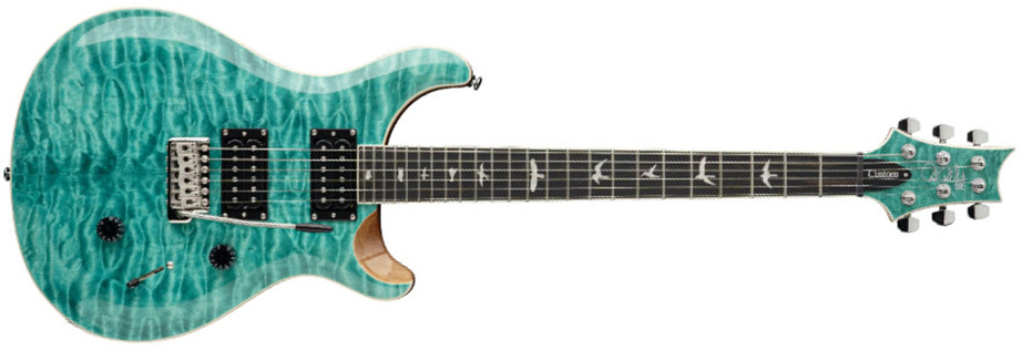 Prs Se Custom 24 Quilt 2h Trem Eb - Turquoise - Guitarra eléctrica de doble corte - Main picture