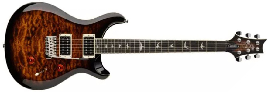 Prs Se Custom 24 Quilt 2h Trem Eb - Black Gold Burst - Guitarra eléctrica de doble corte - Main picture