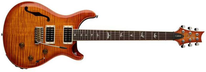 Prs Se Custom 24 Semi Hollow Piezo 2h Ht Rw - Vintage Sunburst - Guitarra eléctrica semi caja - Main picture