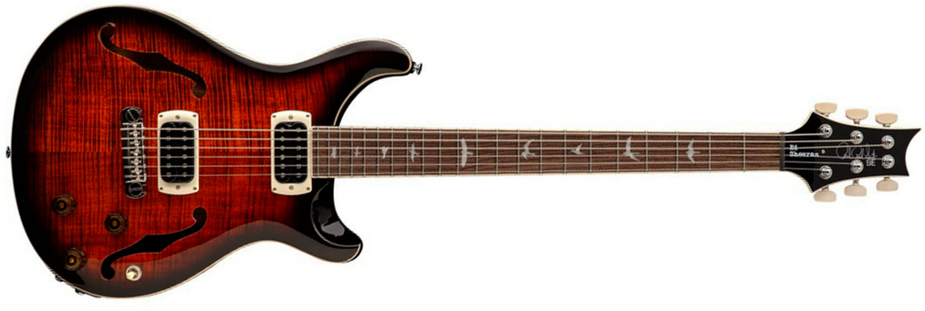 Prs Se Ed Sheeran Hollowbody I Piezo Baritone Signature Baryton 2h Ht Rw - Orange Tiger Smokeburst - Guitarra eléctrica barítono - Main picture
