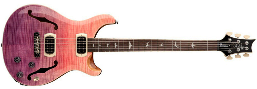 Prs Se Ed Sheeran Hollowbody I Piezo Baritone Signature Baryton 2h Ht Rw - Pink Ombre - Guitarra eléctrica barítono - Main picture