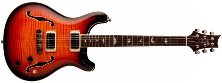 Prs Se Hollowbody Ii 2020 Hh Trem Eb +etui - Tri-color Sunburst - Guitarra eléctrica semi caja - Main picture