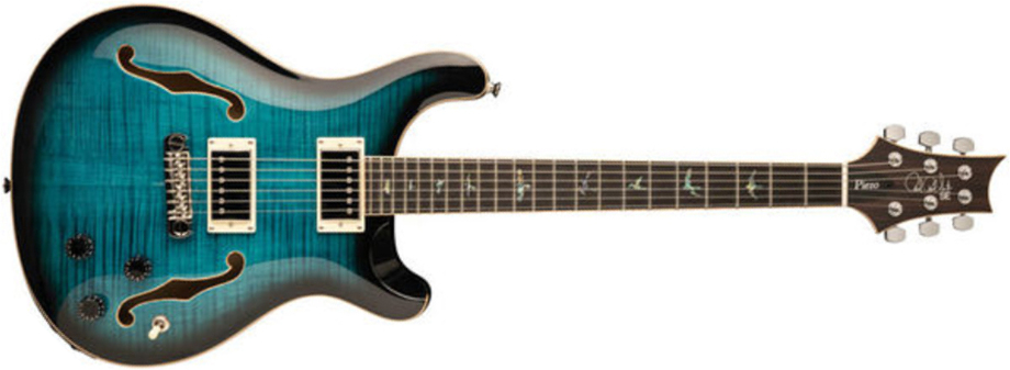 Prs Se Hollowbody Ii Piezo 2020 Hh Trem Eb - Peack Blue Smokeburst - Guitarra eléctrica semi caja - Main picture