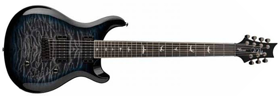 Prs Se Mark Holcomb Svn 2023 Signature 7c 2h Ht Eb - Holcomb Blue Burst - Guitarra eléctrica de 7 cuerdas - Main picture