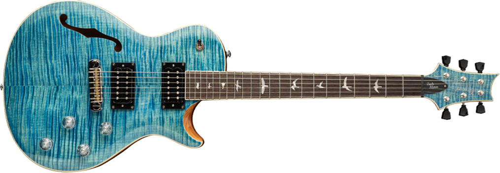 Prs Se Zach Myers 2021 Signature Hh Ht Rw +housse - Myers Blue - Guitarra eléctrica semi caja - Main picture