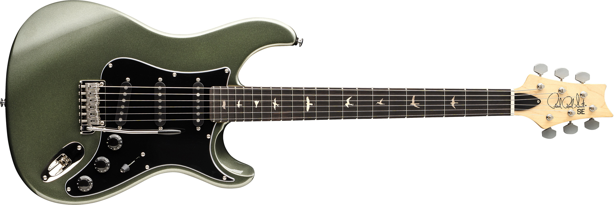 Prs Silver Sky Defender Se Ltd Signature 3s Trem Rw - Woolstone Green - Guitarra eléctrica con forma de str. - Main picture