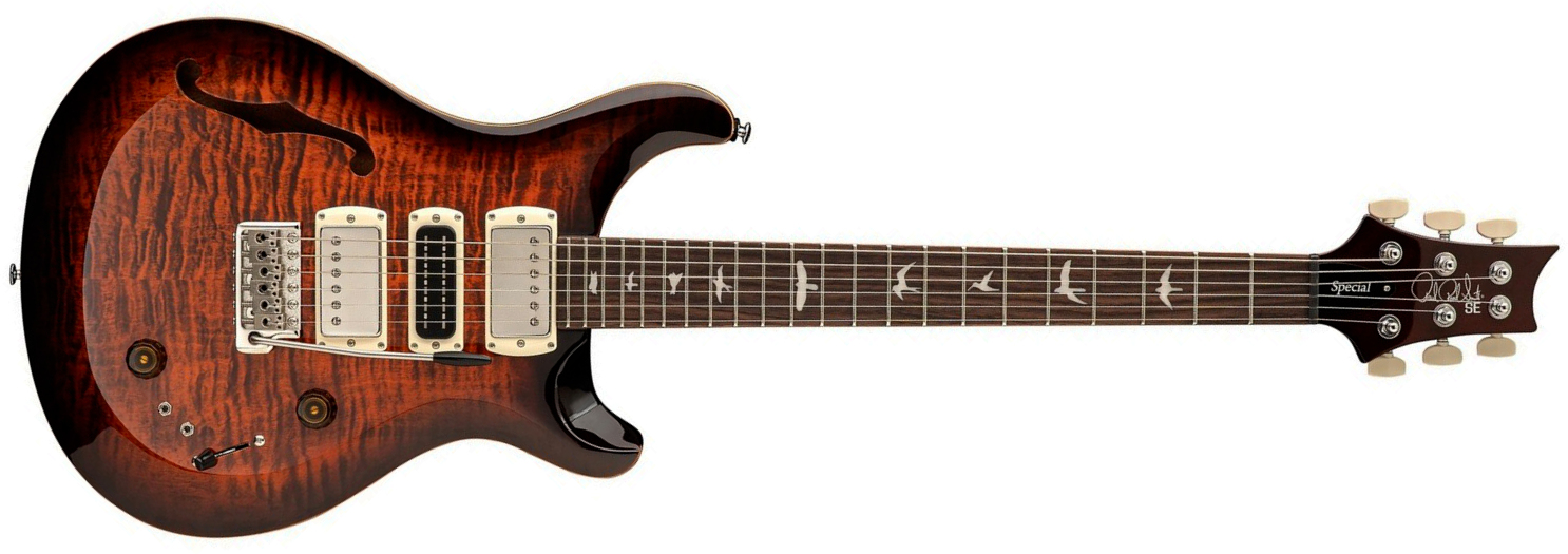 Prs Special Semi Hollow Se (wing Tuners) 2h Ht Rw - Orange Tiger Smokeburst - Guitarra eléctrica semi caja - Main picture