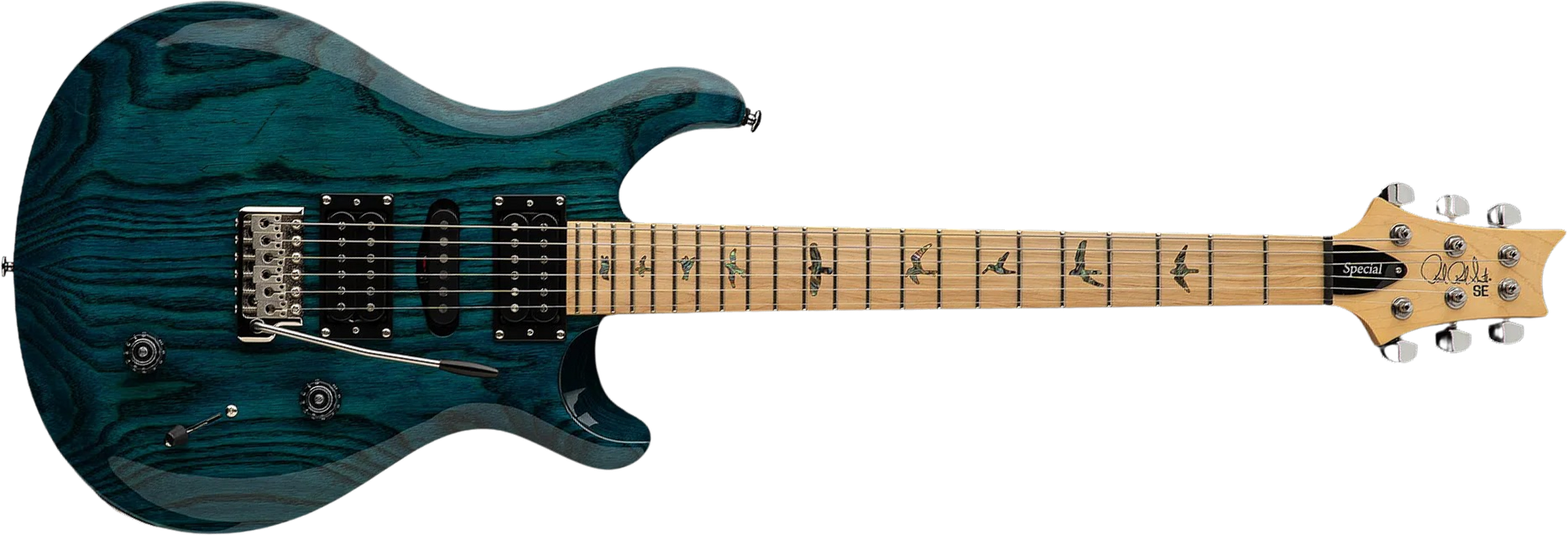 Prs Swamp Ash Special 5-way Switch Se Hsh Trem Mn - Iridescent Blue - Guitarra eléctrica de doble corte - Main picture