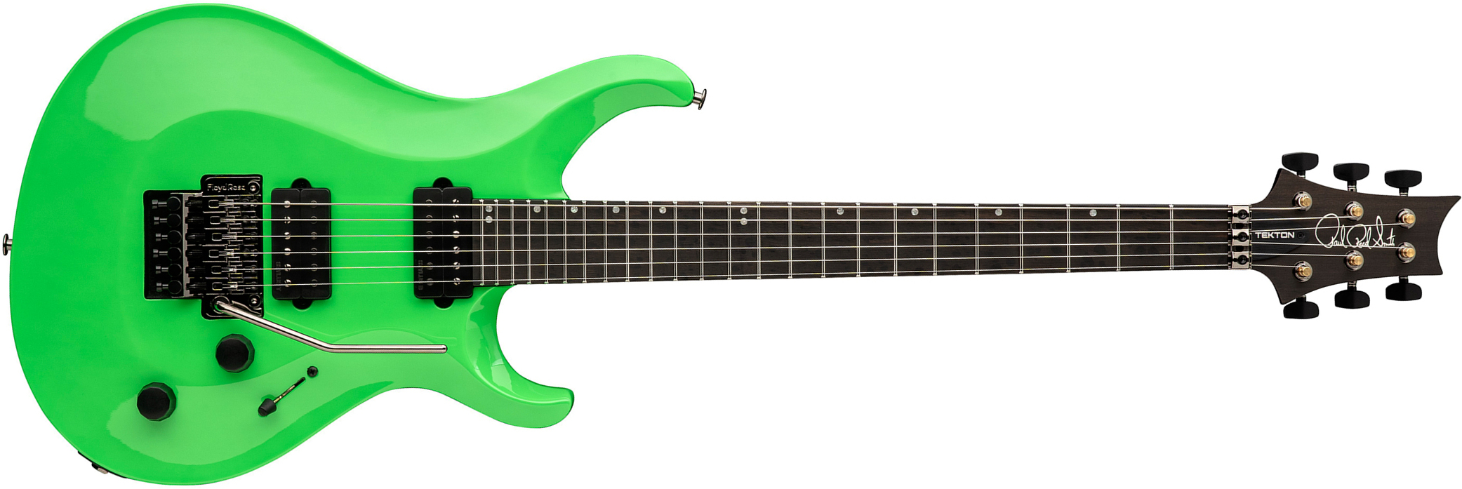 Prs Tekton Floyd Usa 2h Fr Eb - Neon Green - Guitarra eléctrica de doble corte - Main picture