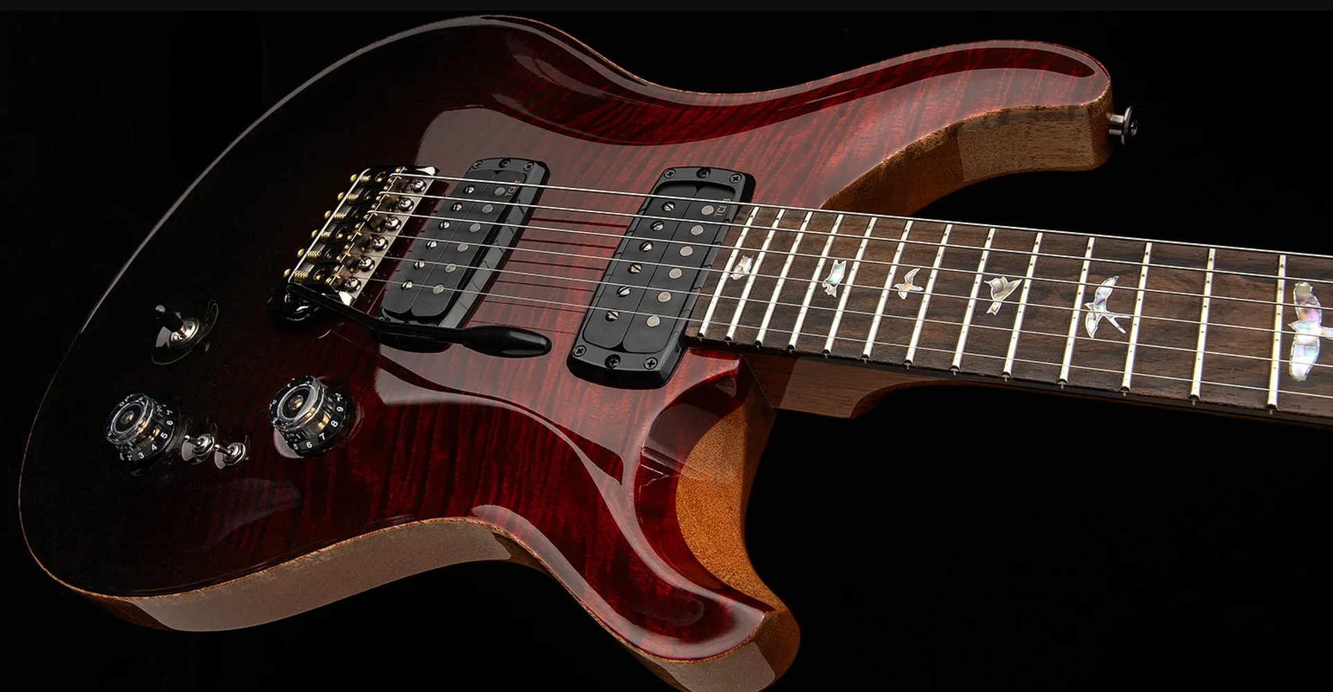 Prs Custom 24-08 Mango Top Ltd Usa 2h Trem Rw - Fire Red Gray/black Fade - Guitarra eléctrica de doble corte - Variation 1