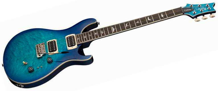 Prs Custom 24-08 Quilt Se (wing Tuners) 2h Trem Rw - Lake Blue - Guitarra eléctrica de doble corte - Variation 2