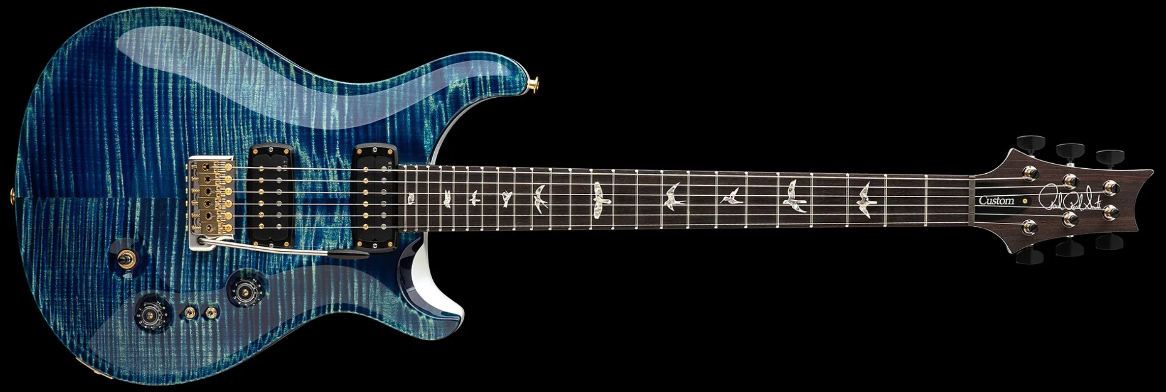 Prs Custom 24-08 Usa 2h Tci Trem Rw - River Blue Pearl - Guitarra eléctrica de doble corte - Variation 1