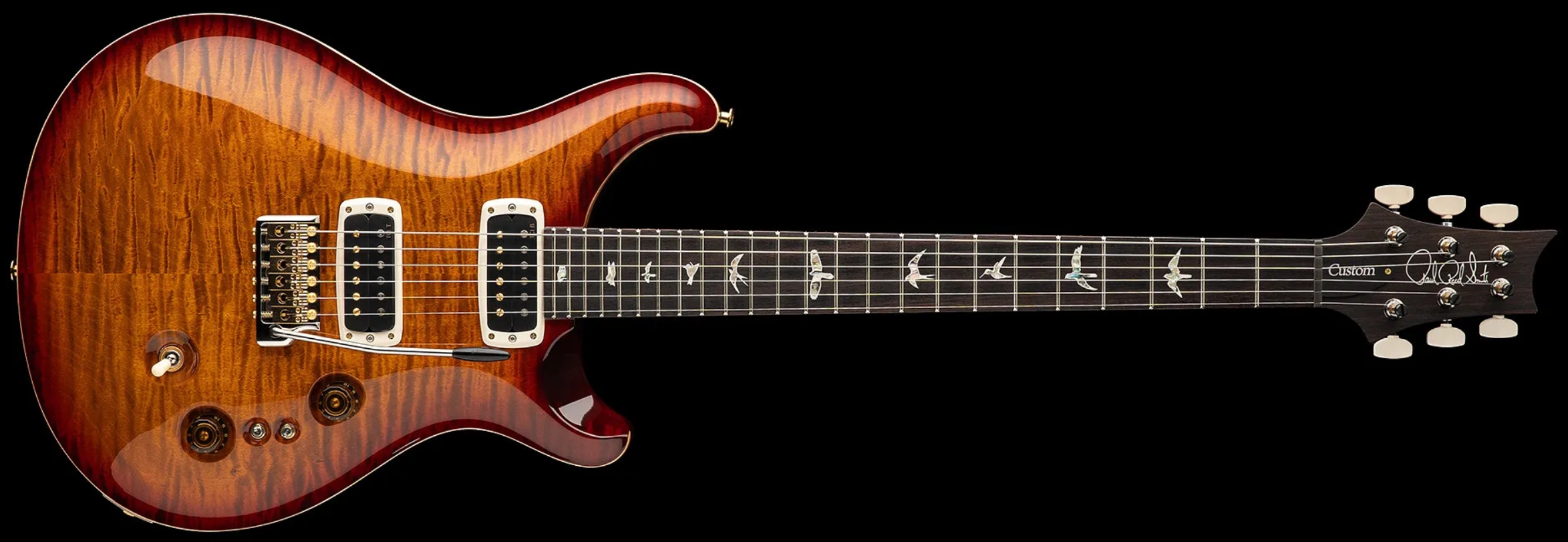 Prs Custom 24-08 Usa 2h Tci Trem Rw - Dark Cherry Sunburst - Guitarra eléctrica de doble corte - Variation 2