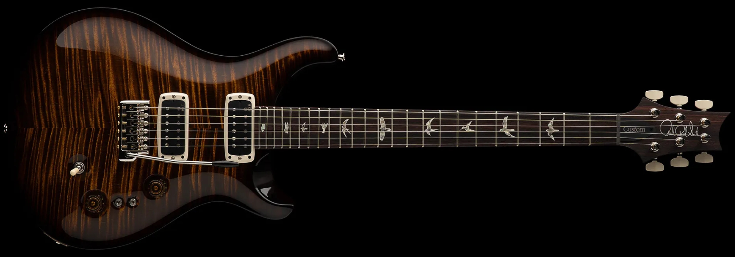 Prs Custom 24-08 Usa 2h Tci Trem Rw - Black Gold Wraparound Burst - Guitarra eléctrica de doble corte - Variation 2