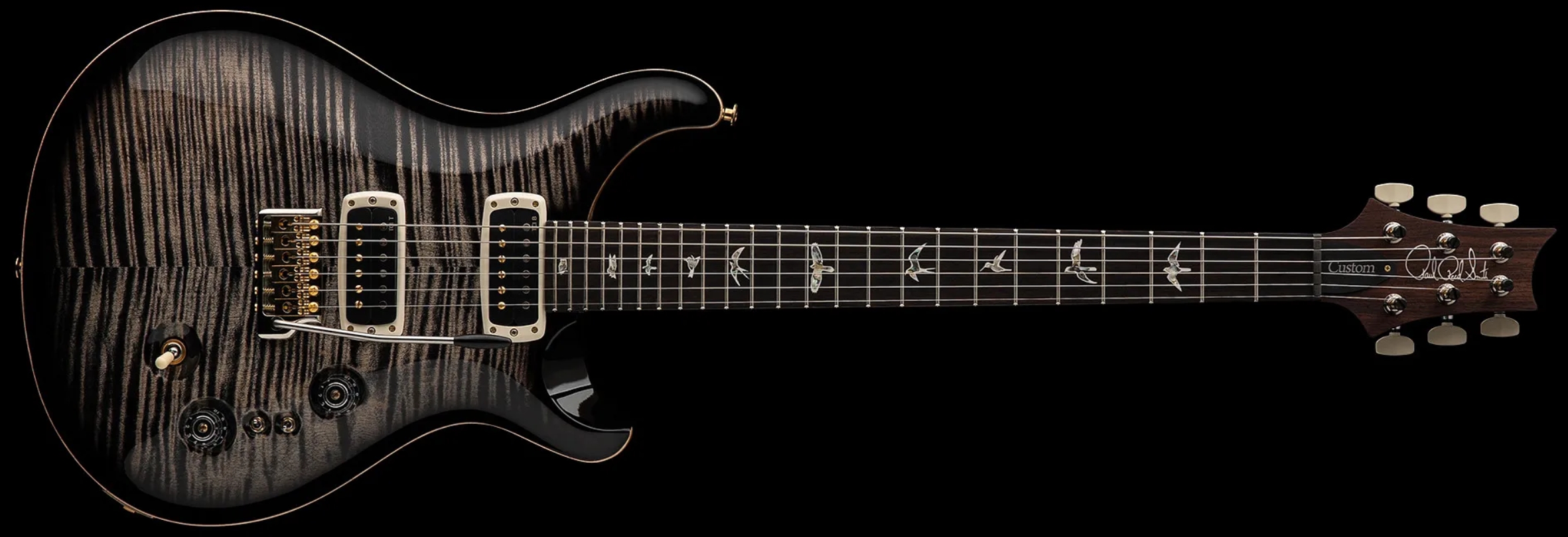 Prs Custom 24-08 Usa 2h Tci Trem Rw - Charcoal Burst - Guitarra eléctrica de doble corte - Variation 2