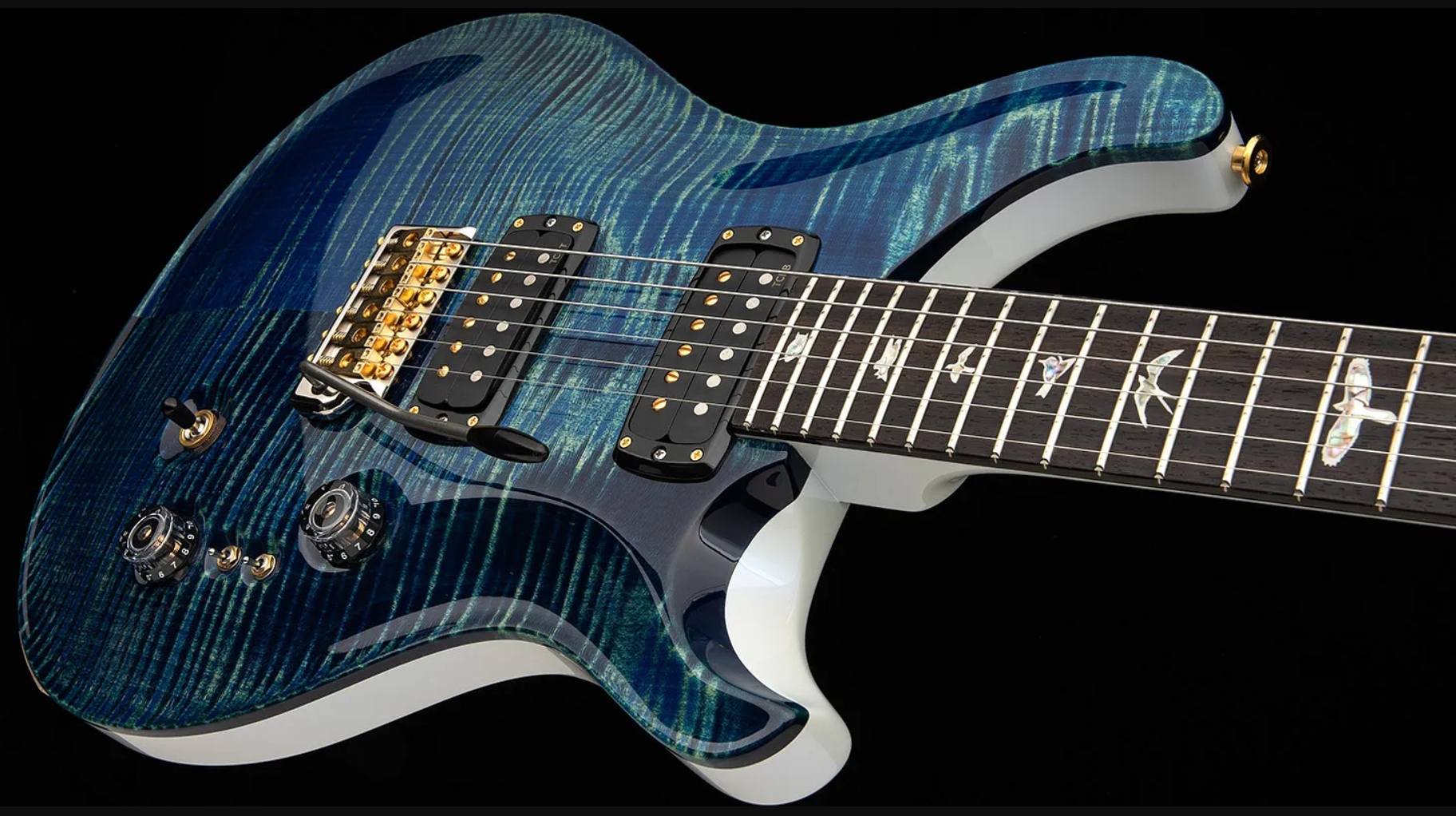 Prs Custom 24-08 Usa 2h Tci Trem Rw - River Blue Pearl - Guitarra eléctrica de doble corte - Variation 2