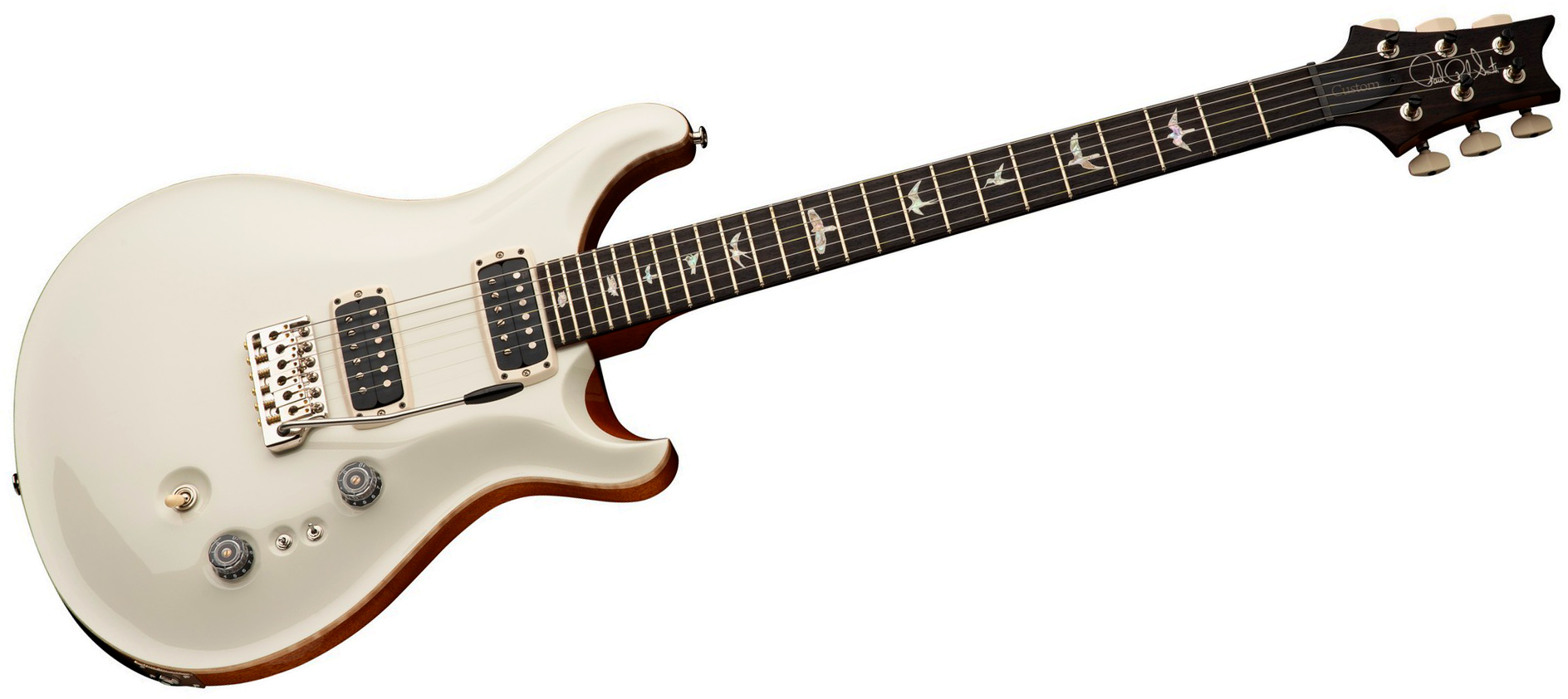 Prs Custom 24-08 Usa 2h Tci Trem Rw - Antique White Top / Natural Back - Guitarra eléctrica de doble corte - Variation 2