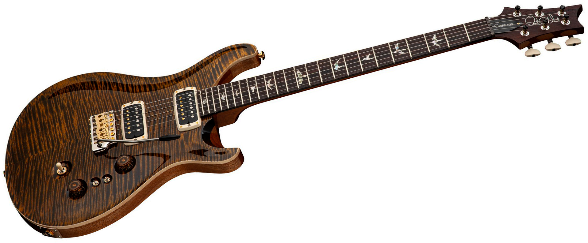 Prs Custom 24-08 Usa 2h Tci Trem Rw - Tiger Eye - Guitarra eléctrica de doble corte - Variation 2